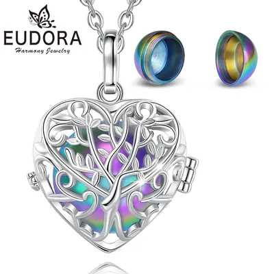 Eudora – médaillon et pendentif arbre de vie pour femme boule creuse de 18mm porte-bijoux