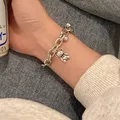 Bracelet pendentif ours en argent pour hommes et femmes bracelets hip hop simples nouvelle mode