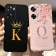 Coque pare-chocs pour Oppo A77 5G housse arrière noir rose lettres initiales 6.56 " 4G