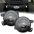 Feux antibrouillard ronds LED pour Jeep Wrangler JK TJ LJ Hummer H1 H2 Dodge Chrysler 4 pouces 2