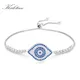 925 Sterling Argent Or Blanc Couleur Bracelet Cristaux De Luxe CZ Femmes Bijoux Evil Eye Hamsa