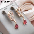 SYOUJYO – boucles d'oreilles en Zircon naturel pour femmes élégantes longues goutte d'eau de