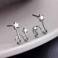 VENTFILLE – boucles d'oreilles en forme d'étoile couleur argent pour femmes fille cadeau bijoux