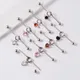 SAFCoussins-Boucles d'oreilles en acier industriel anneau d'haltère droit piercing au cartilage de