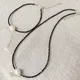 Reiki – collier ras du cou en obsidienne noire 2mm perles baroques blanches perles d'eau douce
