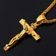 Collier chaîne de luxe en or pour hommes et femmes style Hip Hop pendentif en croix de jésus