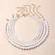 Tour de cou en perles blanches pour femme perle ronde breloque élégante bijoux de fête cadeau de