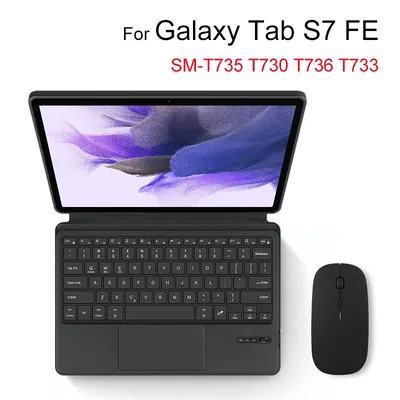 Pour Samsung Galaxy Tab S7 FE 12.4 "SM-T735 T730 T733 736 Bluetooth Keyboard Case Allemand Russe