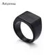 ATTYIRENA-Bague Simple en Acier Inoxydable pour Homme Bijoux à la Mode Noir et Or Taille 12