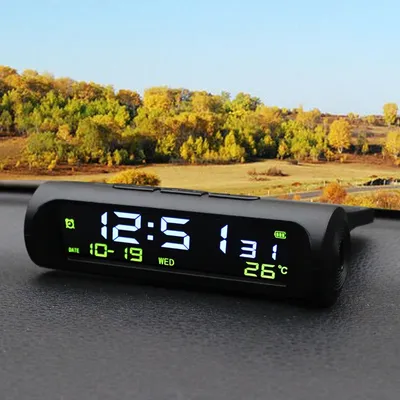 Horloge numérique solaire de voiture Date semaine thermomètre rappel de Fatigue au volant