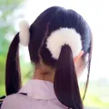 Attaches à cheveux à pompons pour petites filles bande élastique à double pompon cordes à cheveux