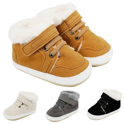 Bottes à la mode pour bébés garçons et filles chaussures montantes chaudes en peluche et en coton