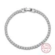 Bracelet de Luxe Rond Blanc en Argent pour Femme Bijoux de Mariage 17cm SL016