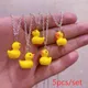 Petit collier de dessin animé petit canard jaune pendentif à breloques accessoires créatifs faits