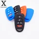 Xinyuexin-Coque de clé de voiture en caoutchouc de silicone à 5 boutons porte-clés pour Hyundai