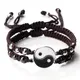 Bracelet de couple tressé réglable bracelets noirs et blancs bracelets assortis pour amoureux