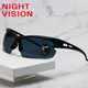 Lunettes de vision nocturne pour hommes lunettes de cyclisme lunettes de soleil à monture noire