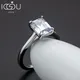 IOGOU-Bague de fiançailles en argent regardé 925 pour femme taille émeraude diamant simulé bague