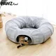 Jouet Tunnel pour chat lit Pop-Up lapin rond pliable avec tapis coussin 3 tubes jouet interactif