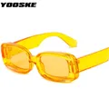 YOOSKE-Lunettes de soleil carrées pour homme et femme accessoire de mode rectangulaires jaunes