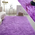 Tapis moelleux monochromatique pour chambre à coucher violet mignon polymères de chambre