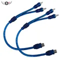 Kit de câblage de l'amplificateur Audio de voiture en PVC 2 pièces 200mm RCA une femelle deux