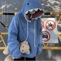 Sweat à capuche requin à manches longues pour femme sweat à capuche avec une poche vêtements