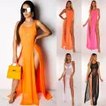 Femmes Lady Mesh Beachwear Bain Bikini Maillots De Bain Cover Up Long Maxi Robe S-XL