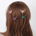 Pinces à cheveux papillon en cristal 2 pièces petites Barrettes à griffes pour femmes et filles