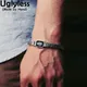 Unomed-Bracelets Carrés Sans Argent Sterling 925 pour Homme Bijoux Mystérieux Bleu