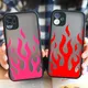 Coque de téléphone antichoc Black Flame Fire coque en silicone mode iPhone 11 12 14 Pro Max
