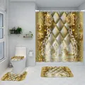 Ensemble de rideaux de douche imperméables Style moderne motif floral Durable housse de siège de