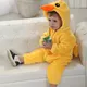 Costume de cosplay de canard jaune pour enfants grenouillère pour garçons et filles combinaison