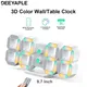 Deeyorial-Réveil mural LED 3D horloge de table affichage de l'heure et de la date 7 documents