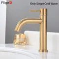 Fliger Gold Bassin Fets Robinet d'eau froide simple Robinet de ark Cascade Robinets de ark