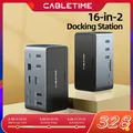 Cabletim-station d'accueil USB Multi HUB PD100W HDMI DP affichage SSD boîtier RJ45 SD/TF carte pour