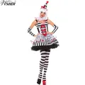 Robe de clown LYus drôle pour femmes adultes costume de cosplay d'Halloween carnaval