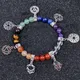 Bracelet avec symbole de Yoga des 7 chakras pour femmes et hommes pierre d'agate naturelle