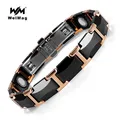 WelMag-Bracelets magnétiques complets pour hommes et femmes bracelets en céramique noire bracelet