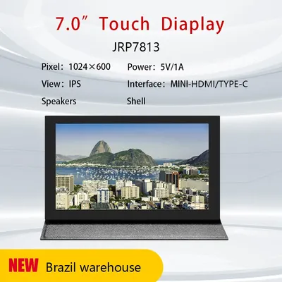Écran Tactile TFT LCD de 7 Pouces avec Coque D.lique 1024x600 CTP Moniteur IPS pour Raspberry Pi 3