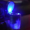 Porte-conteneur de voiture cylindre de lumière LED cendrier tasse de rangement pour automobile