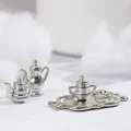 Maison de poupée Miniature en métal 5 pièces/ensemble 1:12 ensemble de cuisine théière assiette