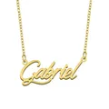 Gabriel-Collier avec pendentif plaque signalétique plaqué or pour femme bijoux personnalisés acier