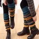 Bas chauds au genou pour femmes chaussettes tricotées au crochet leggings bottes style mode