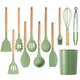 Ustensiles de cuisine antiadhésifs en Silicone vert avocat ustensiles de cuisine spatule