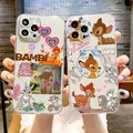 Coque de téléphone transparente mignonne Disney Fawn Bambi coque pour Apple iPhone 15 14 13 12 11