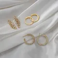 HECHENG-Boucles d'Oreilles en Perles pour Femme Bijoux Fins de Mariage Piercing Créoles en Cuivre