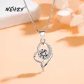 NEHZY-Collier pendentif simple en forme de cœur pour femme argent 925 aiguille bijoux fantaisie