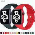 Bracelet en Silicone pour Apple Watch en caoutchouc 44mm 40mm 45mm/41mm 38mm 42mm pour montre