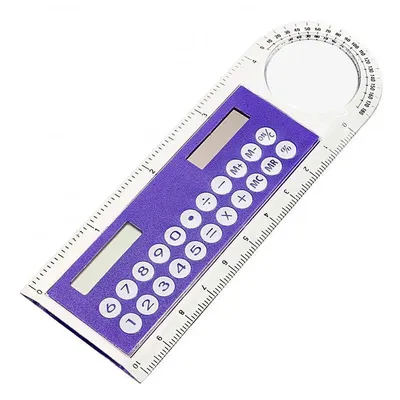 Mini calculatrice à règle transparente solaire avec loupe calculatrices scientifiques pour
